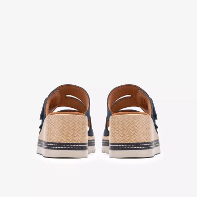 Дамски чехли на платформа в индиго - стилни, удобни и модерни!!!CLARKS (SKU)26186699
