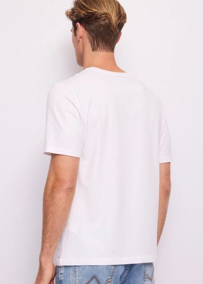 Men's White T-Shirt with Logo on the Front - Elegant, Comfortable and Modern GAUDI(SKU)611GU64109