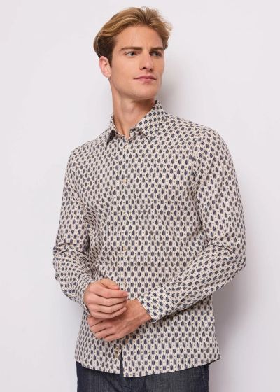 Men's stylish long-sleeved cotton shirt - comfort and elegance for the day GAUDI (SKU)611GU45023