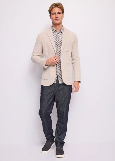 Men's stylish long-sleeved cotton shirt - comfort and elegance for the day GAUDI (SKU)611GU45023