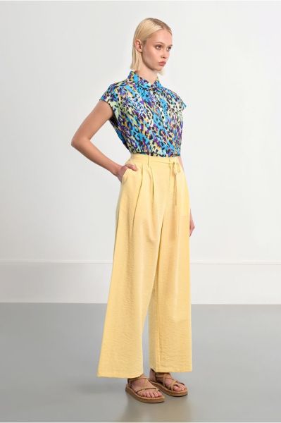 Women's cotton trousers with high elastic waist MOLLY BRACKEN (SKU) ML72EP