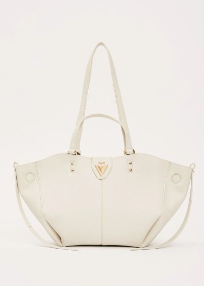 White handbag with mini purse accessory - elegant and modern look GAUDI (SKU) 12771