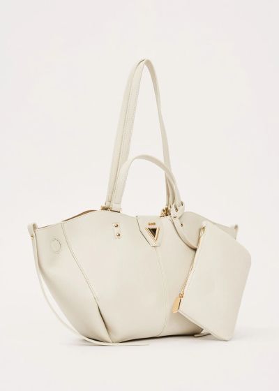 White handbag with mini purse accessory - elegant and modern look GAUDI (SKU) 12771