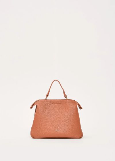 Elegant women's handbag with top handle in warm brown, style and comfort GAUDI (SKU) 12873
