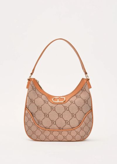 Black jacquard hobo bag with shoulder strap GAUDI (SKU) 12701
