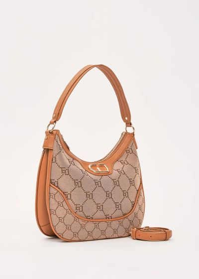 Black jacquard hobo bag with shoulder strap GAUDI (SKU) 12701