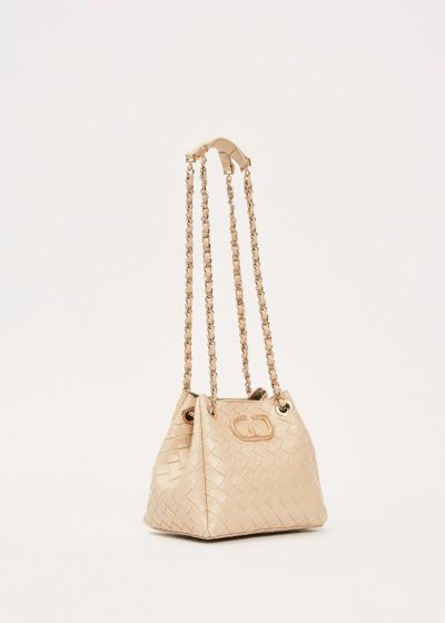 Woven eco-leather bucket bag - elegance and style GAUDI (SKU) 12853