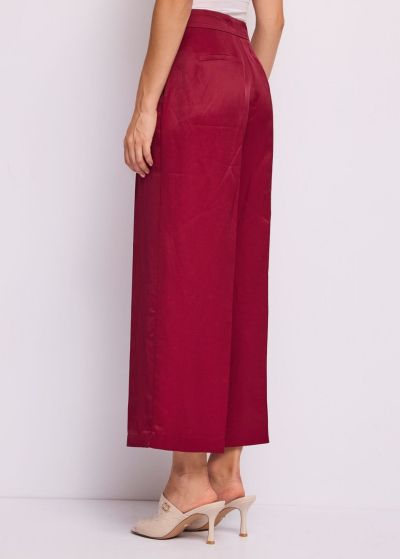 Дамски панталон в цвят burgundy с плисета и висока талия GAUDI (SKU) 611FD25024