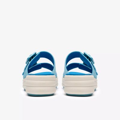 Дамски чехли с лека платформа в син цвят – еластични и удобни CLARKS (SKU)26187009