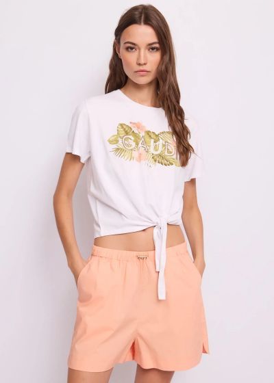 Women's T-shirt with a trendy logo, breathable cotton and elastane for comfort GAUDI (SKU) 611BD64052