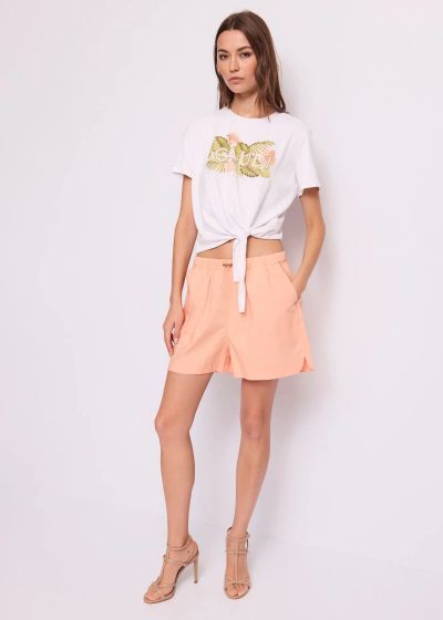 Women's T-shirt with a trendy logo, breathable cotton and elastane for comfort GAUDI (SKU) 611BD64052