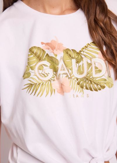 Women's T-shirt with a trendy logo, breathable cotton and elastane for comfort GAUDI (SKU) 611BD64052
