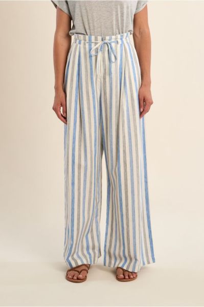 Дамски раиран панталон от лен и памук - лек, свеж и удобен за лятото MOLLY BRACKEN (SKU) LA1887EP