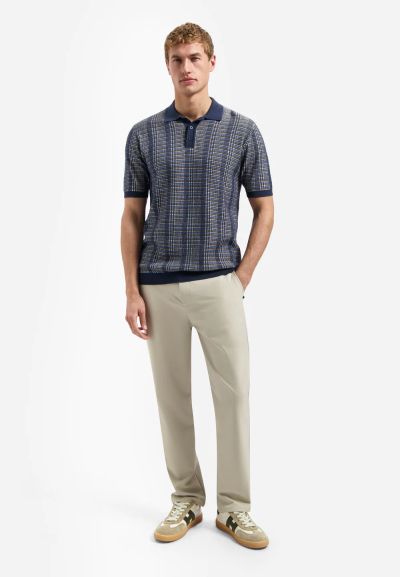 Men's cotton polo shirt with short sleeves, fine knit, for excellent comfort NO EXCESS (SKU) 31240257