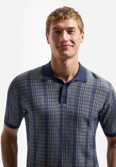 Men's cotton polo shirt with short sleeves, fine knit, for excellent comfort NO EXCESS (SKU) 31240257