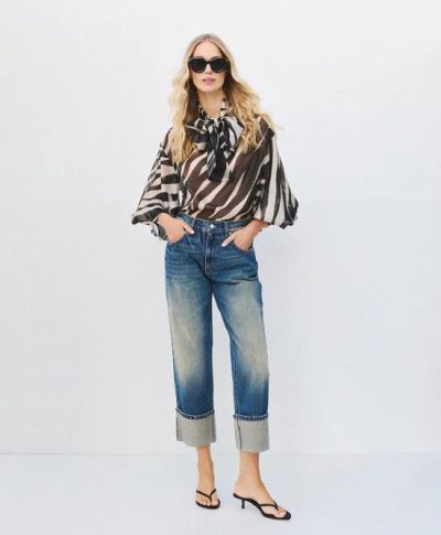 Women's straight leg jeans, high waist - Classic and comfortable ACCESS FASHION (SKU)64-5303