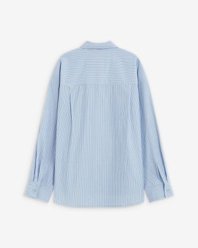 Women's striped shirt, with tie, wide loose cut, stylish and modern.GRACE&MILA (SKU)17027