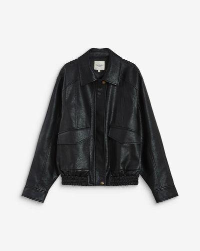 Women's bomber jacket in black - perfect, modern, comfortable and warm! GRACE&MILA (SKU)111003.