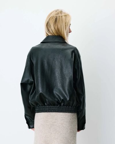 Women's bomber jacket in black - perfect, modern, comfortable and warm! GRACE&MILA (SKU)111003.