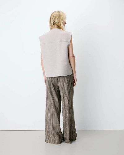 Women's sleeveless vest with wool, gray - warm and stylish! GRACE&MILA (SKU)111007