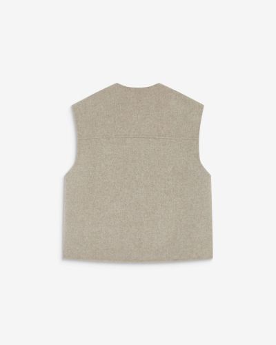 Women's sleeveless vest with wool, gray - warm and stylish! GRACE&MILA (SKU)111007
