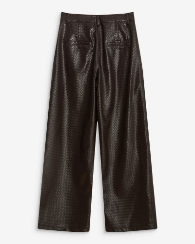 Women's eco-leather trousers with a knitted effect - modern and elegant! GRACE&MILA (SKU)13037