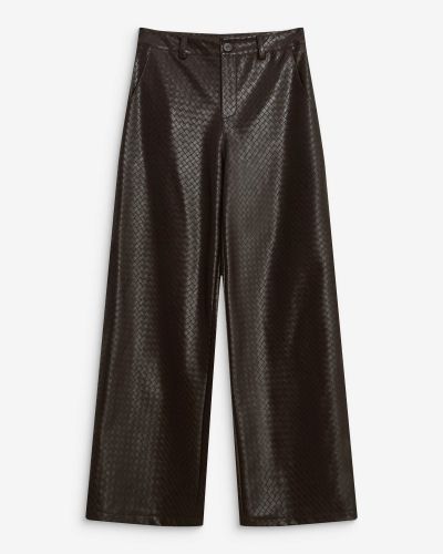 Women's eco-leather trousers with a knitted effect - modern and elegant! GRACE&MILA (SKU)13037