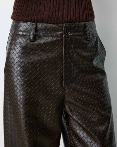 Women's eco-leather trousers with a knitted effect - modern and elegant! GRACE&MILA (SKU)13037