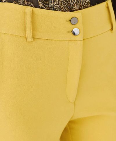Women's yellow straight-cut trousers - stylish and comfortable for your everyday life. ACCESS FASHION (SKU)5038