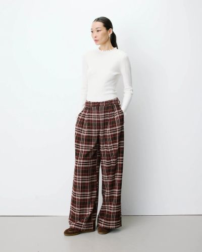 Women's elegant plaid pants for office and everyday wear GRACE&MILA (SKU)13036