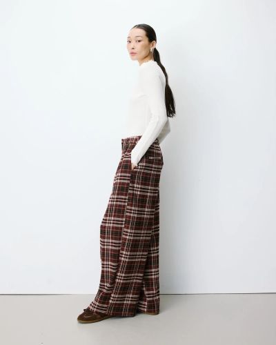 Women's elegant plaid pants for office and everyday wear GRACE&MILA (SKU)13036