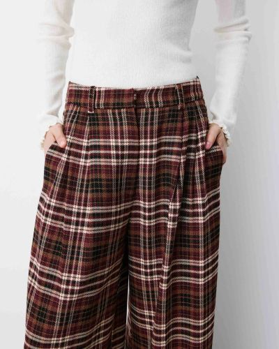 Women's elegant plaid pants for office and everyday wear GRACE&MILA (SKU)13036