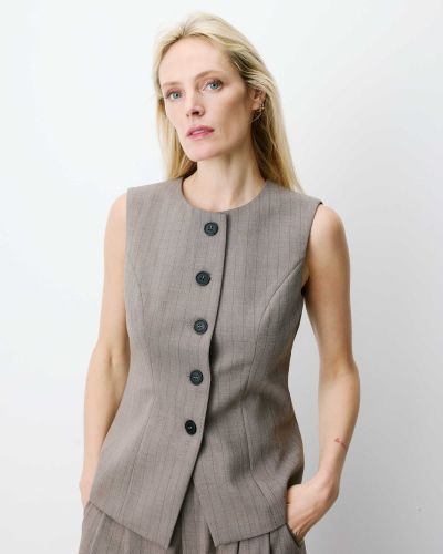 Women's elegant fitted vest Aristide striped - Perfect choice for a stylish lady GRACE&MILA (SKU) 111018