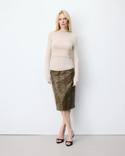 Women's Asymmetrical Fitted Blouse with Long Sleeves - Style and Comfort GRACE&MILA (SKU) 17089