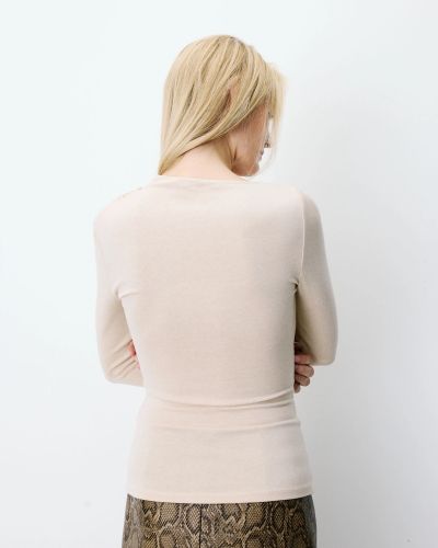 Women's Asymmetrical Fitted Blouse with Long Sleeves - Style and Comfort GRACE&MILA (SKU) 17089