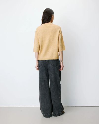 Women's sweater with 3/4 sleeves, oversized cut – modern and comfortable GRACE&MILA (SKU) 17009