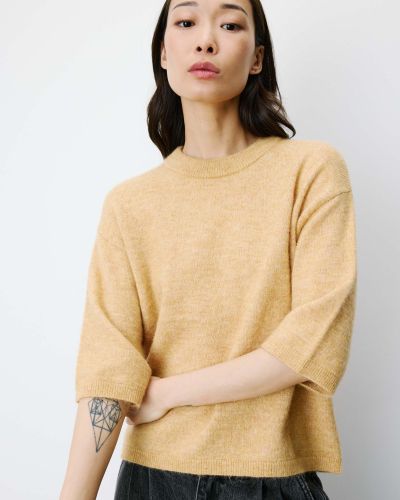 Women's sweater with 3/4 sleeves, oversized cut – modern and comfortable GRACE&MILA (SKU) 17009