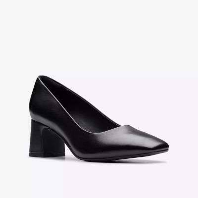 Дамска класическа обувка в черен цвят на ток!!!CLARKS (SKU)26183032