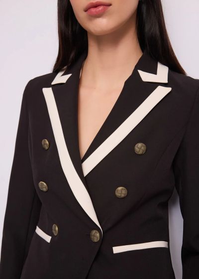 Women's double-breasted blazer in technical fabric – style and elegance by GAUDI (SKU) 621FD35017