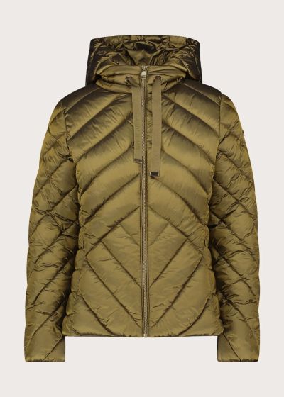 Women's lightweight green down jacket with hood – comfort and style GAUDI (SKU) 621BD35010