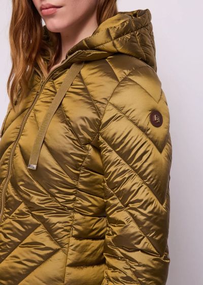 Women's lightweight green down jacket with hood – comfort and style GAUDI (SKU) 621BD35010
