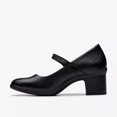 Дамски Обувки Среден Ток Черни с Кайшка – Стил и Комфорт за Всеки Ден!!!CLARKS (SKU)26182996