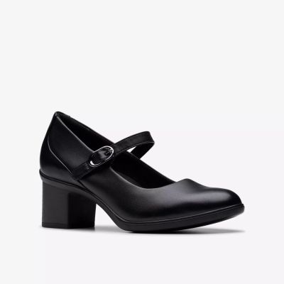 Дамски Обувки Среден Ток Черни с Кайшка – Стил и Комфорт за Всеки Ден!!!CLARKS (SKU)26182996