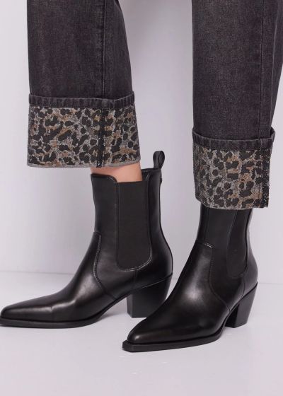 Стилни Дамски Дънки с Висока Талия, Графит Черен Цвят GAUDI (SKU) 621BD26009