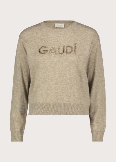 Стилна Дамска Блуза Фино Плетиво с Ефектен Лого Надпис GAUDI (SKU) 621BD53029
