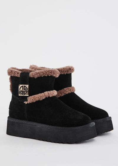Дамски черни велурени боти до глезена - Стил и комфорт във всяка крачка GAUDI (SKU) V6465418