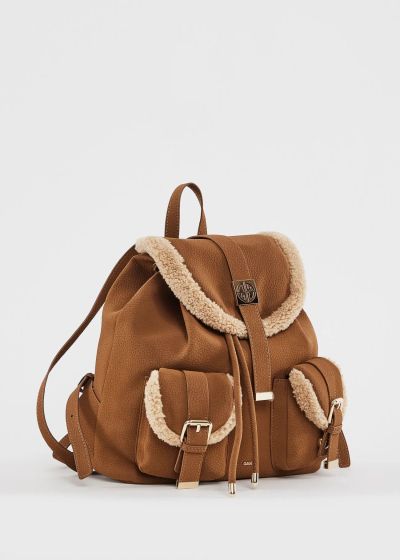 Women's Brown Backpack with Teddy Bear-Style Details GAUDI (SKU) 13020