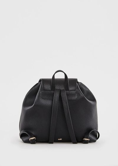 Black eco-leather backpack – urban, elegant, comfortable, and practical GAUDI (SKU) 13122