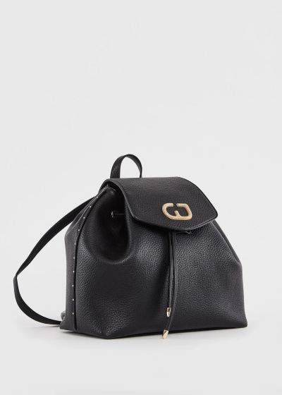Black eco-leather backpack – urban, elegant, comfortable, and practical GAUDI (SKU) 13122