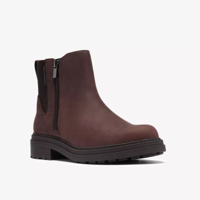 Women's casual ankle boots in dark brown – Comfort and style for every day. CLARKS (SKU) 26327123